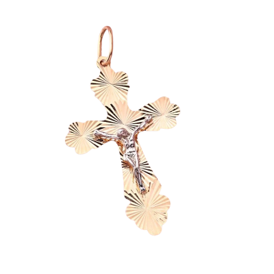 Goldkreuz aus Rot/ Weißgold 585