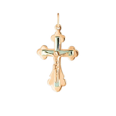 Kreuz Anhänger aus Rot/ Weißgold 585