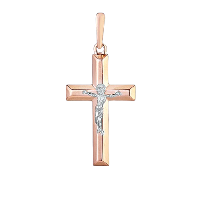 Goldkreuz aus Rot/ Weißgold 585