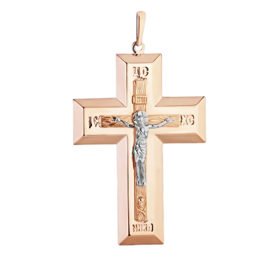 Goldkreuz aus Rot/ Weißgold 585