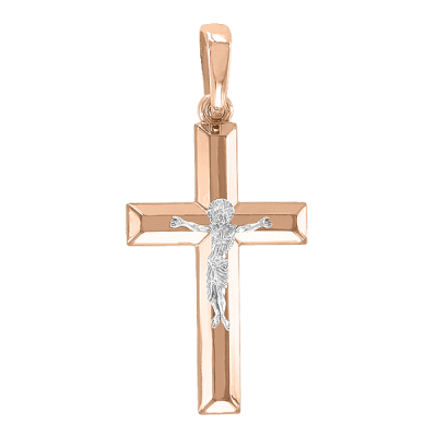 Goldkreuz aus Rot/ Weißgold 585