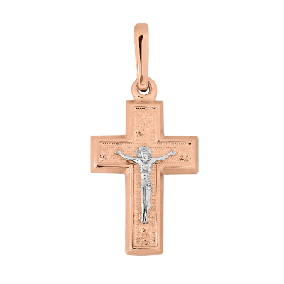 Goldkreuz aus Rot/ Weißgold 585