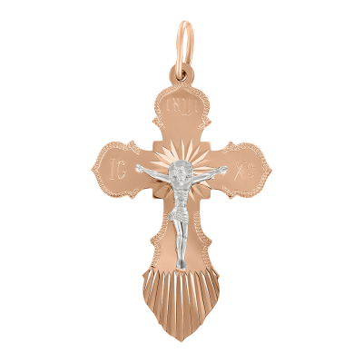 Goldkreuz aus Rot/ Weißgold 585
