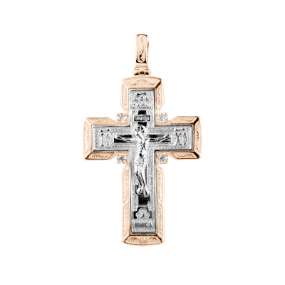 Goldkreuz aus Rot/ Weißgold 585