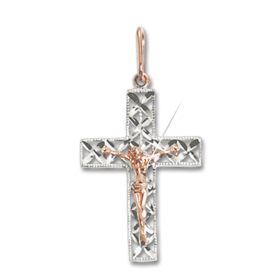 Kreuz Anhänger aus Rotgold 585
