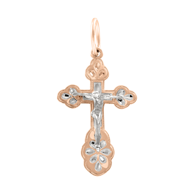 Kreuz Anhänger aus Rotgold 585