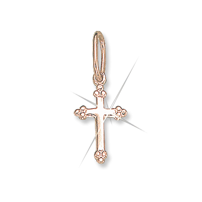 Kreuz Anhänger aus Rotgold 585