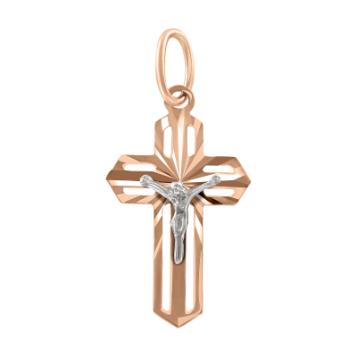 Kreuz Anhänger aus Rotgold 585