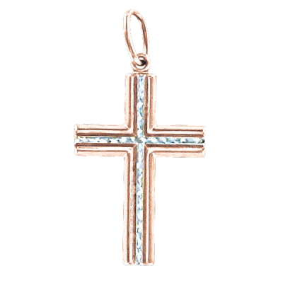 Kreuz Anhänger aus Rotgold 585
