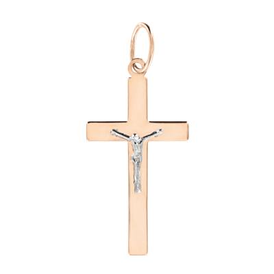 Kreuz Anhänger aus Rotgold 585