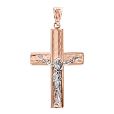 Kreuz Anhänger aus Rotgold 585