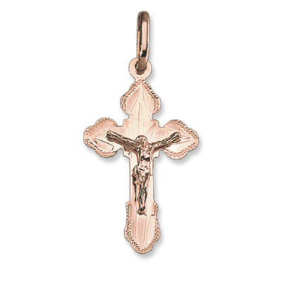 Kreuz Anhänger aus Rotgold 585