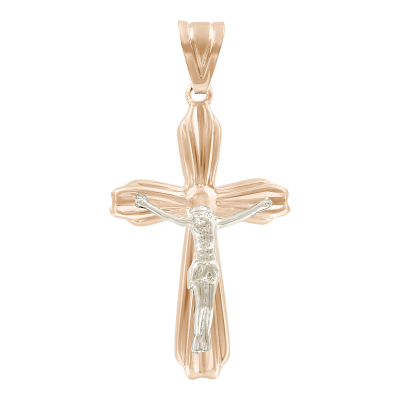 Kreuz Anhänger aus Rotgold 585