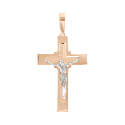 Kreuz Anhänger aus Rotgold 585