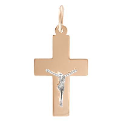 Kreuz Anhänger aus Rotgold 585