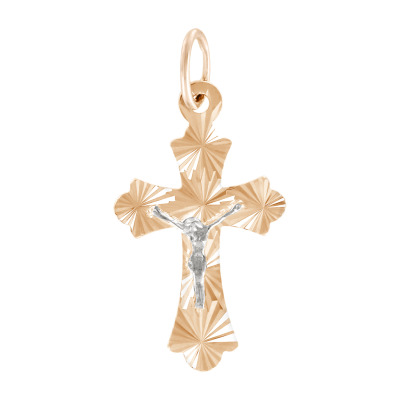 Kreuz Anhänger aus Rotgold 585