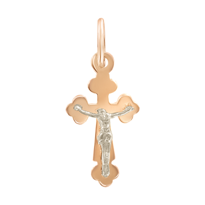 Kreuz Anhänger aus Rotgold 585