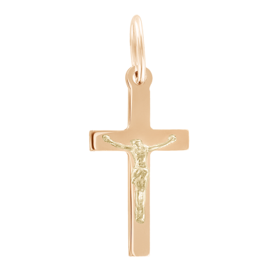 Kreuz Anhänger aus Rotgold 585