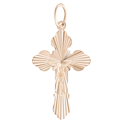 Kreuz Anhänger aus Rotgold 585