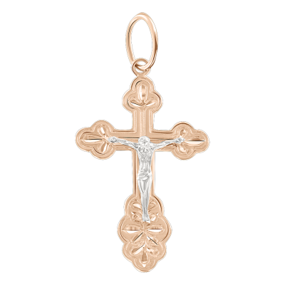 Kreuz Anhänger aus Rotgold 585