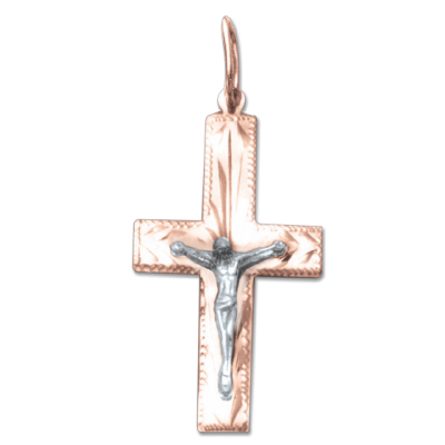 Kreuz Anhänger aus Rotgold 585