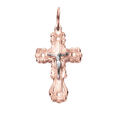 Kreuz Anhänger aus Rotgold 585