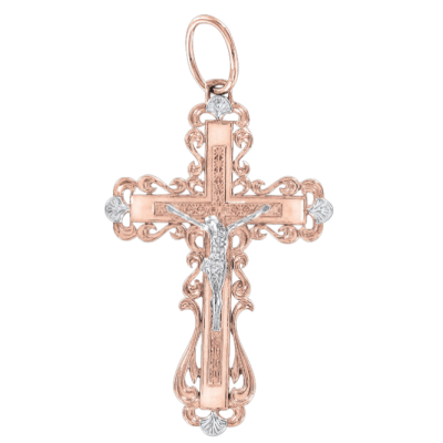 Kreuz Anhänger aus Rotgold 585