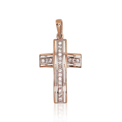 Kreuz Anhänger aus Rotgold 585