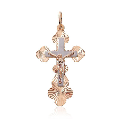 Kreuz Anhänger aus Rotgold 585