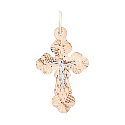 Kreuz Anhänger aus Rotgold 585