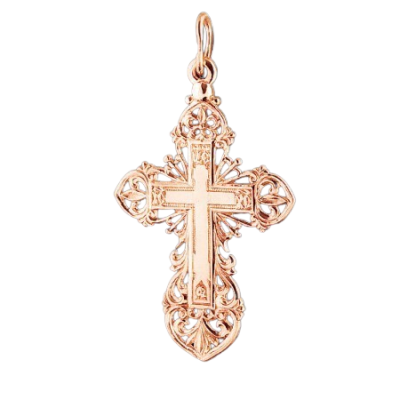 Kreuz Anhänger aus Rotgold 585