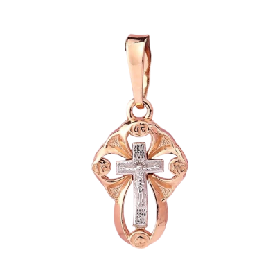 Kreuz Anhänger aus Rotgold 585