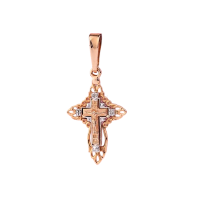 Kreuz Anhänger aus Rotgold 585