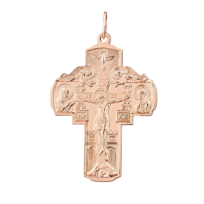 Kreuz Anhänger aus Rotgold 585