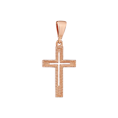 Kreuz Anhänger aus Rotgold 585