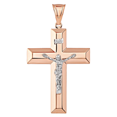 Kreuz Anhänger aus Rotgold 585