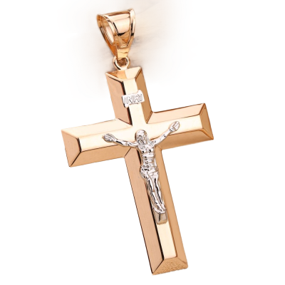 Kreuz Anhänger aus Rotgold 585