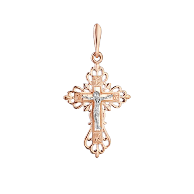 Kreuz Anhänger aus Rotgold 585
