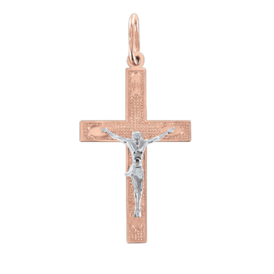 Kreuz Anhänger aus Rotgold 585