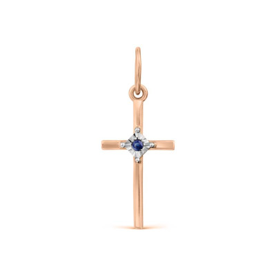Anhänger aus Rotgold 585 mit Saphir