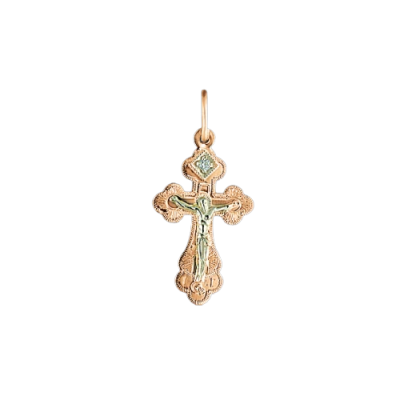 Kreuz Anhänger aus Rotgold 585 mit Zirkonia