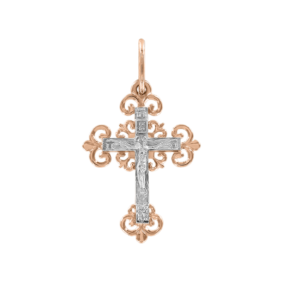 Kreuz Anhänger aus Rotgold 585 mit Zirkonia