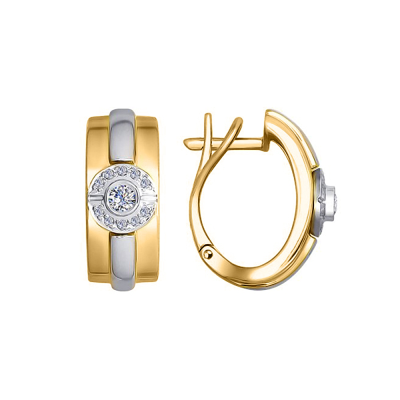 Goldohrringe aus Gelbgold 585 mit Brillant