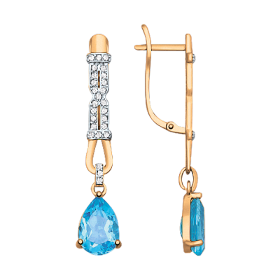 Goldohrringe aus Gelbgold 585 mit Topas und Zirkonia
