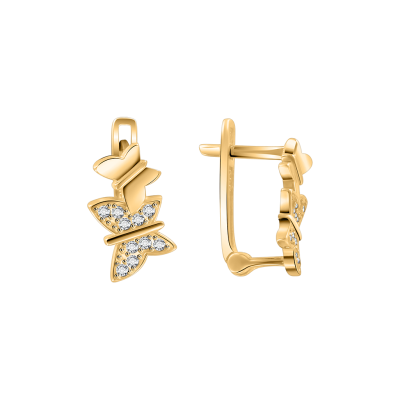 Goldohrringe aus Gelbgold 585 mit Zirkonia