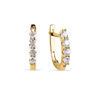 Goldohrringe aus Gelbgold 585 mit Zirkonia