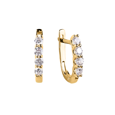 Goldohrringe aus Gelbgold 585 mit Zirkonia
