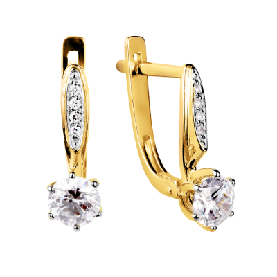 Goldohrringe aus Gelbgold 585 mit Zirkonia