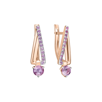 Ohrringe aus Rotgold 585 mit Amethyst