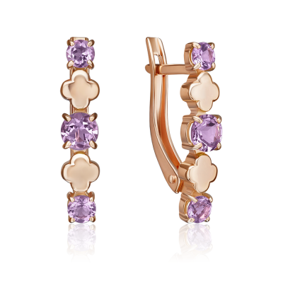 Ohrringe aus Rotgold 585 mit Amethyst
